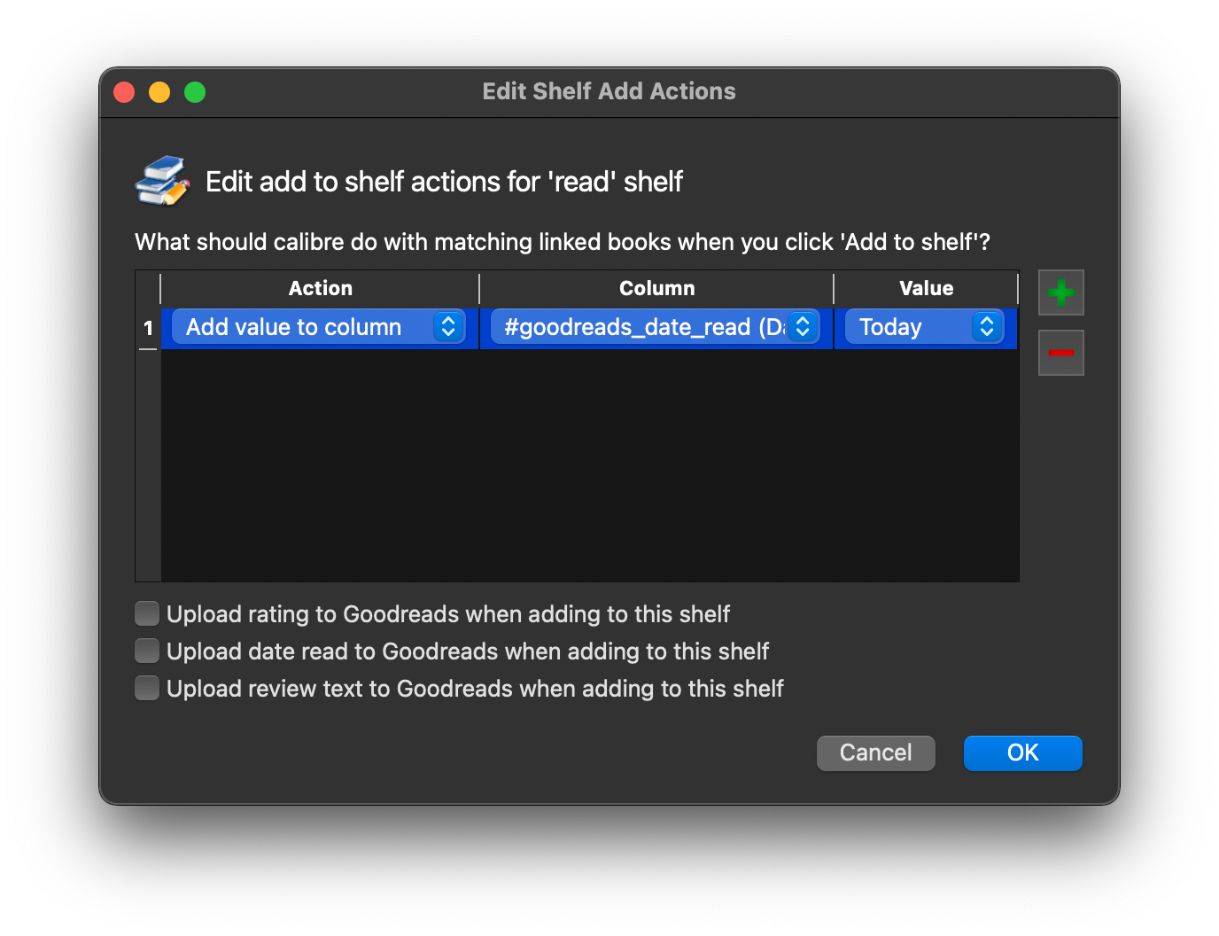 Calibre automation to automate the date-read column